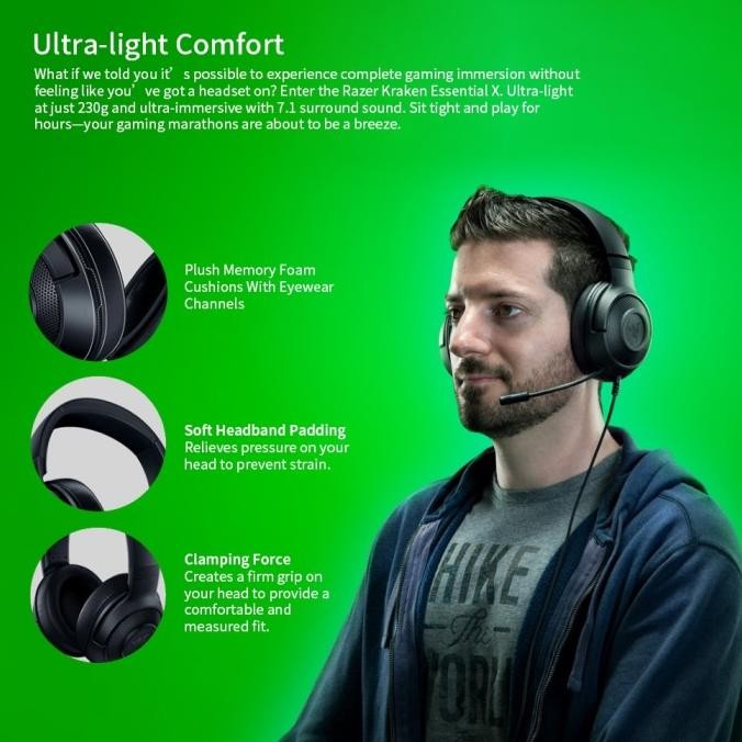 Razer Kraken X KrakenX Headphone Gaming Multi Platform Wired Headset