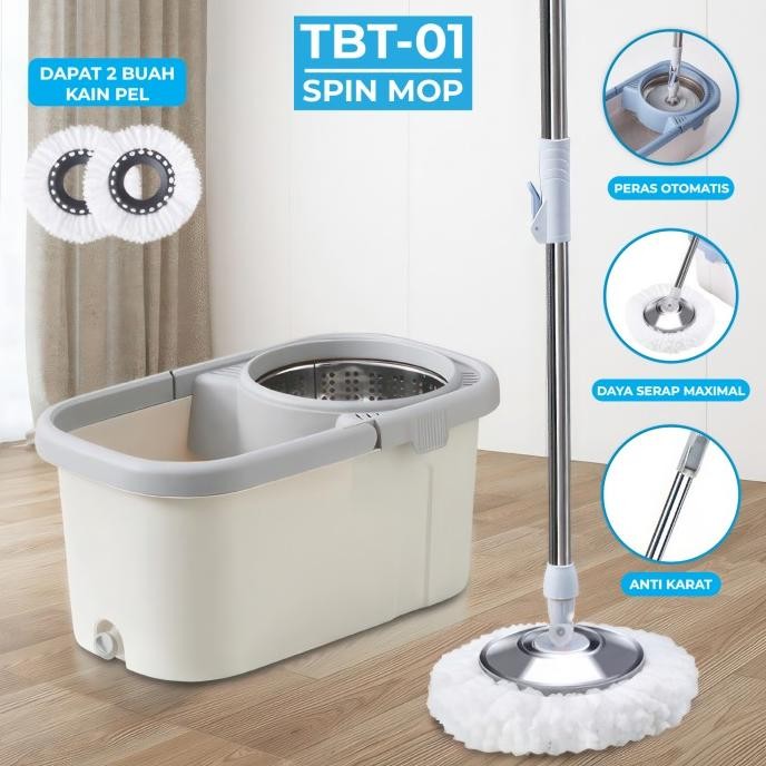 Alat Pel Lantai Praktis Spin Mop Super Pelan Lantai Spin Mop