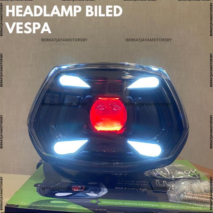 HEADLAMP LAMPU DEPAN BILED VESPA SPRINT MATIC 3 WARNA LUMINOS ORIGINAL