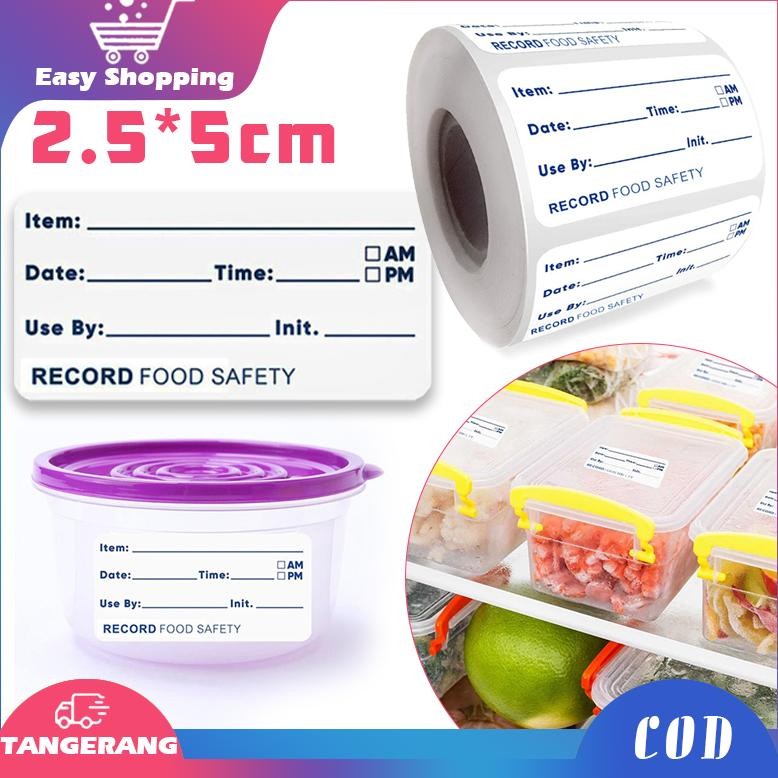 

500Pcs Food Label Waterproof Stiker Tanggal Kadaluwarsa Label Penyimpanan Makanan Label Tanggal Isi