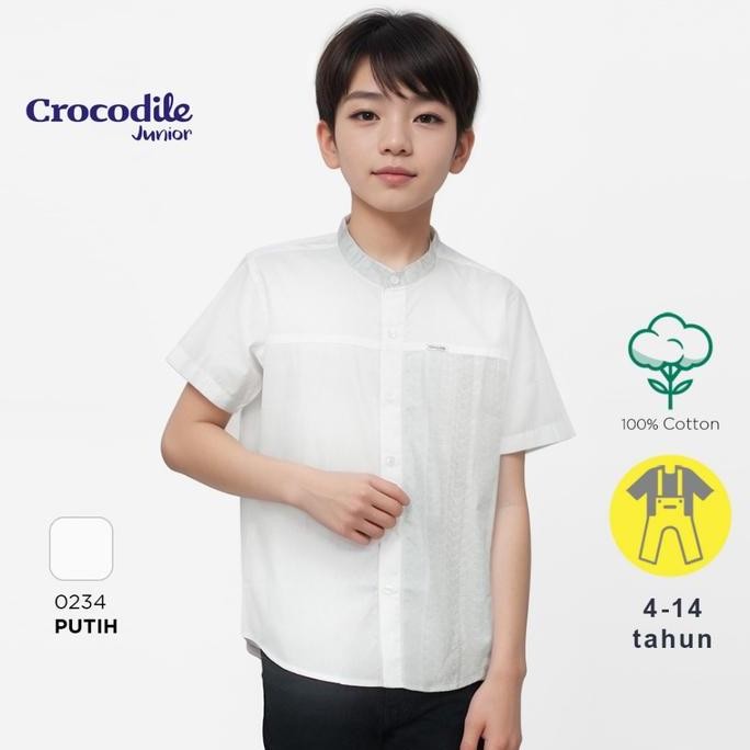 Crocodile Kids Koko 0234 - Kids Koko Shirt Kemeja Koko Lengan Pendek Anak Original