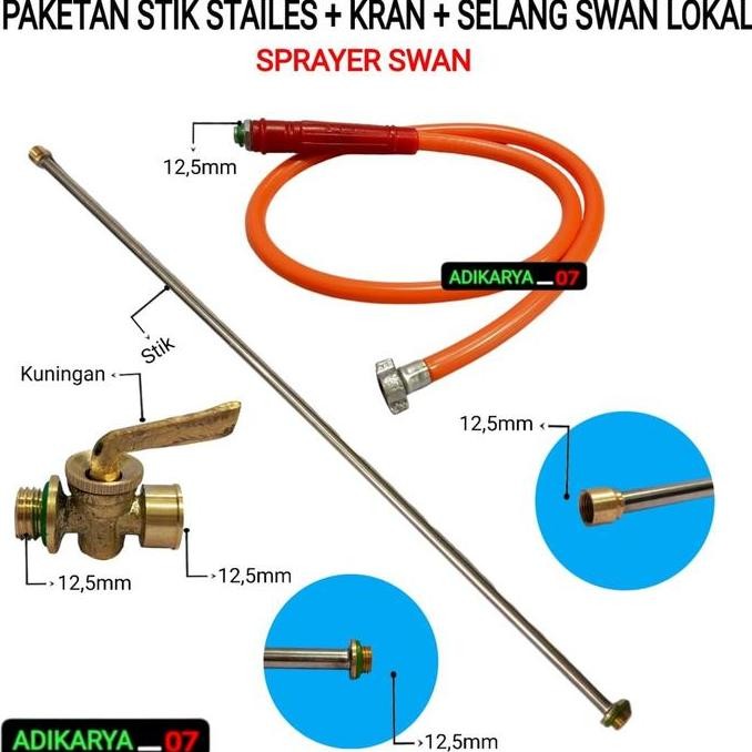 PAKET KOMPLIT Stik Sprayer SWAN Semprotan Hama Stik + Selang + Kran Sprayer Pertanian Sprayer SWAN L