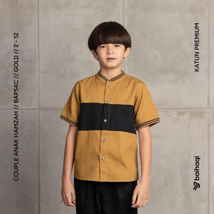 Baihaqi Kemko Couple Hamzah Lengan Pendek Bkap54 (Gold & Black)