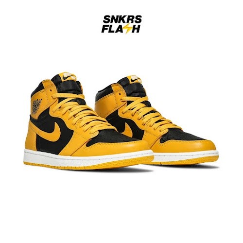 AIR JORDAN  1 High Shoes Pollen Yellow Black Sepatu Sneakers Pria - 555088701 - Size 44.5