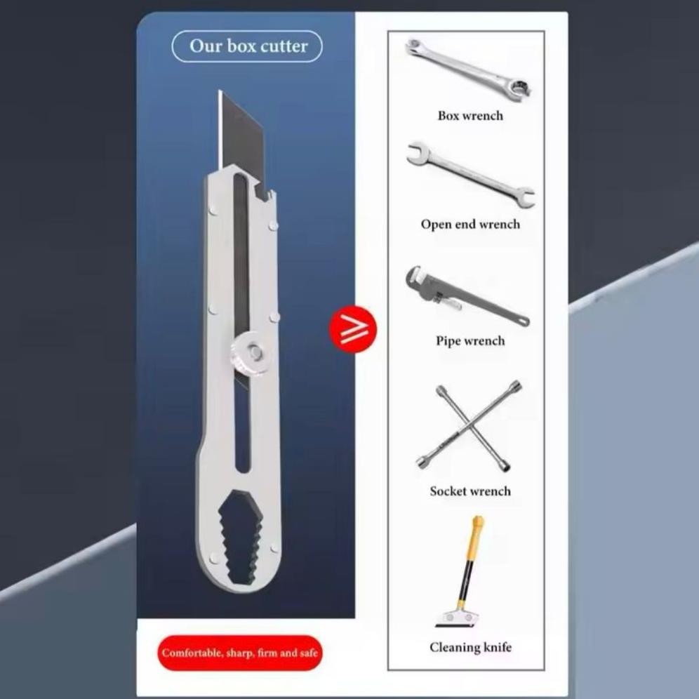 

FUZ-611 th-23 Pisau Cutter Stainless Besi 9in1 Cutter Stainless Pemotong Kertas Tajam Anti Karat Hemat Termurah