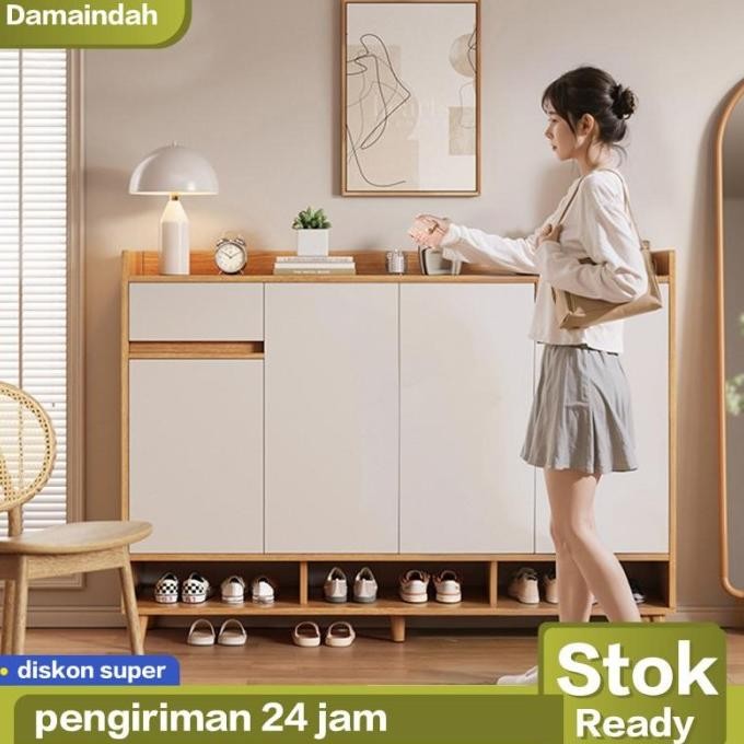 Lemari Sepatu Tertutup /Rak Sepatu Tertutup/Lemari Dapur Minimalis/Rak Sepatu Kayu/ Lemari Serbaguna