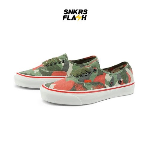 VANS Nigel Cabourn X Og Authentic Lx Army Green Camo Sepatu Sneakers Pria - VN0A4BV99RB - Size 46