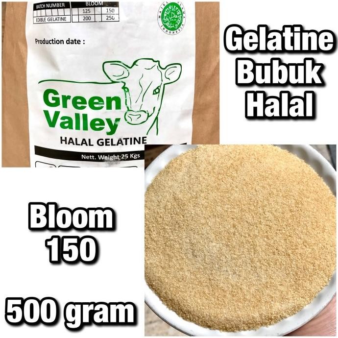 

Sale Gelatine Gelatin Bubuk Halal Green Valley 500 Gram
