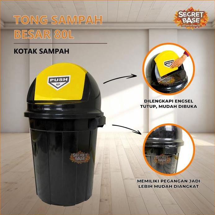 Terlaris [Cod] Tong Sampah Besar 80L - Tempat Sampah Besar Luar Rumah / Kotak Sampah / Bak Sampah
