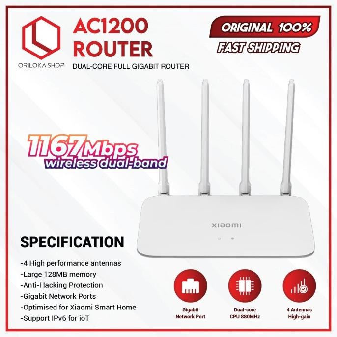 Xiaomi Mi Wifi Router AC1200 Gigabit Version - Garansi Resmi