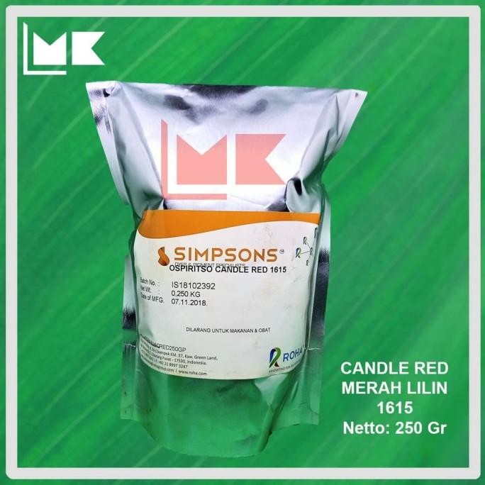 

Murah Pewarna Merah Minyak/Oil Candle Red/ Kode: 1615 250Gram