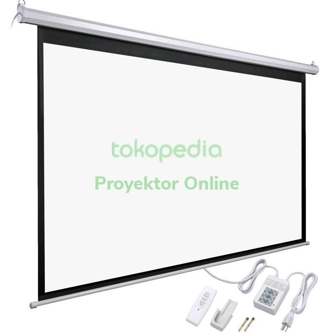 Screen Projector 120" Motorize / Layar Proyektor 120" Otomatis