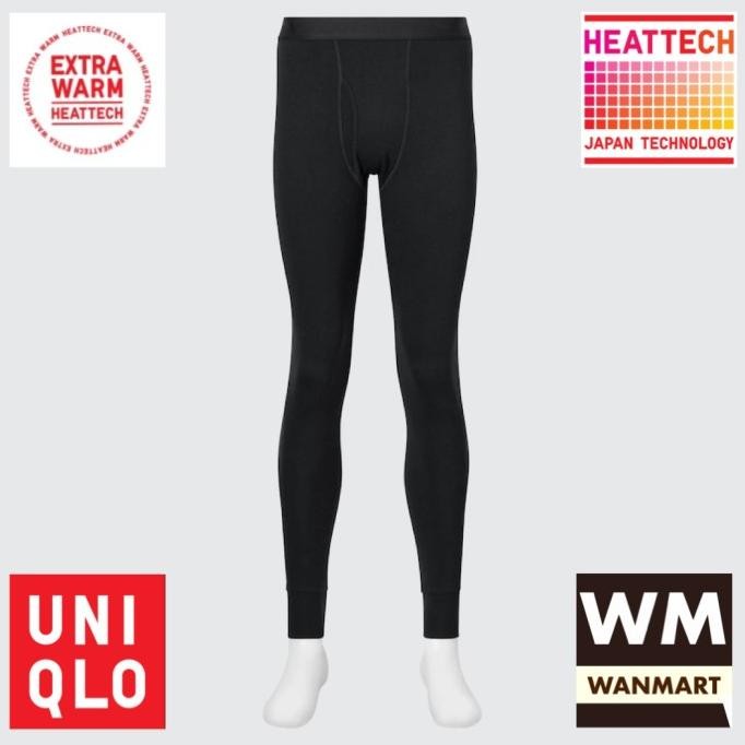 UNIQLO Celana Long John Pria Heattech Extra Warm Black Longjohn