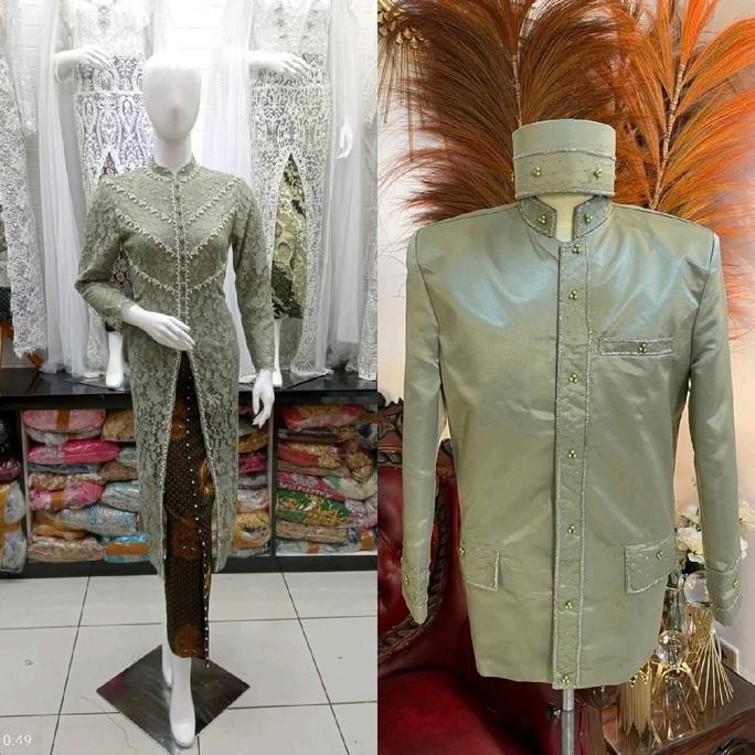 Murah Sepasang Baju Orang Tua Pengantin / Kebaya Ibu Hajat Couple Beskap