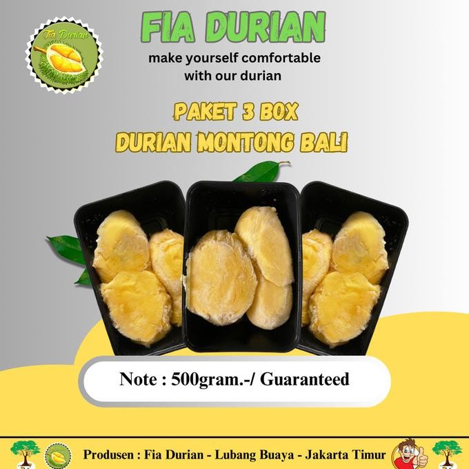 

Grosir Montong / Paket 3 Box 200K Durian Premium 500Gram