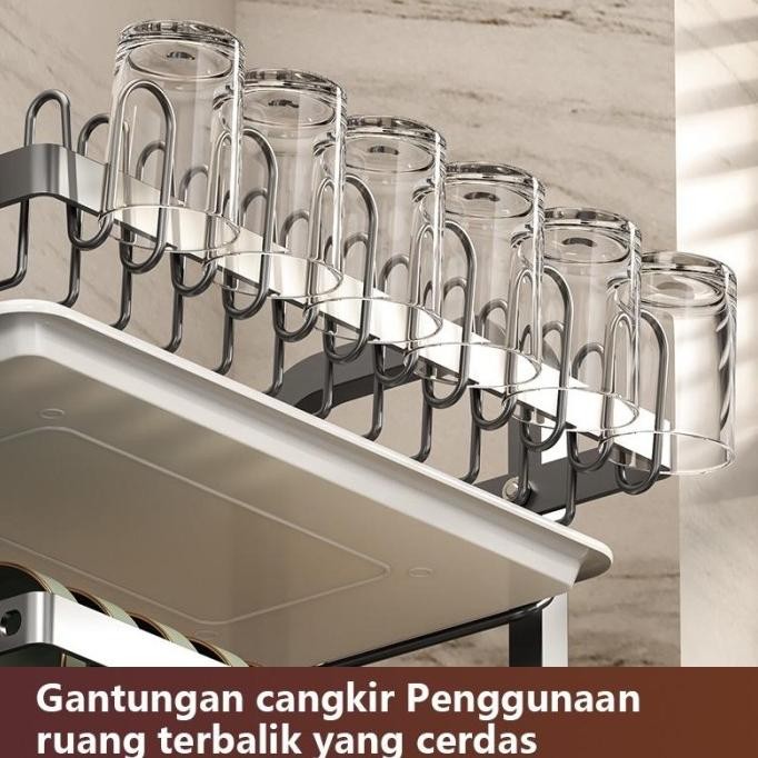 Rak Piring Stainless Steel Rak Dapur Rak Cuci Piring Rak Penyimpanan Dapur Rak Pengering Piring Rak 