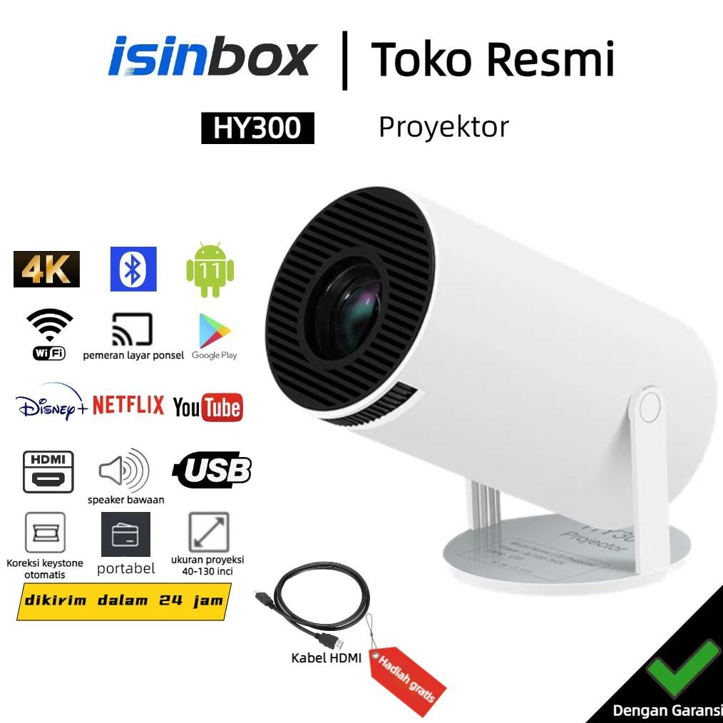 Demetri Isinbox Hy300 Proyektor Android 11.0 Bluetooth Proyektor 2.4+5G Wifi 6 Portabel Ni Lcd Proye