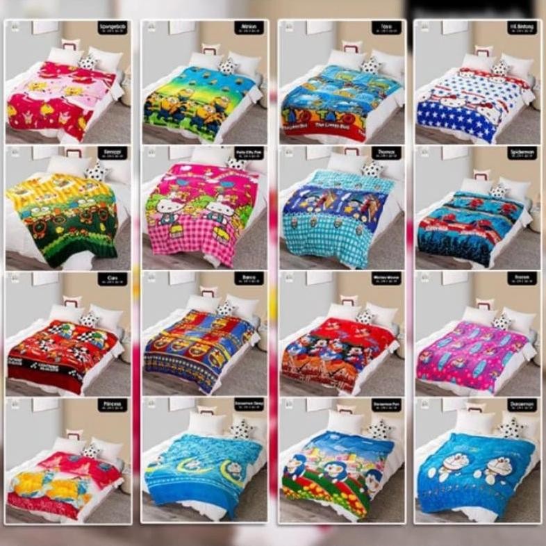 SELIMUT TEBAL MOTIF KARAKTER KEREN / SELIMUT BULU HALUS MOTIF KARAKTER