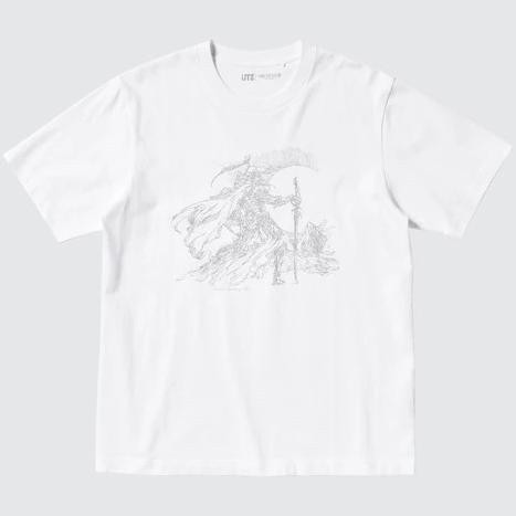 UNIQLO UT Men Kaos Pria Grafis Final Fantasy Lengan Pendek White