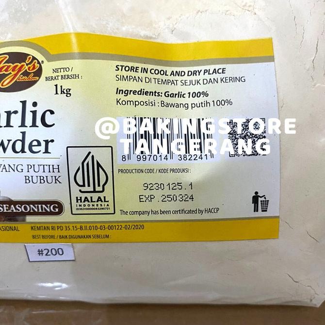 

Grosir Jay'S Garlic Powder 1 Kg | Bubuk Bawang Putih Jays Halal