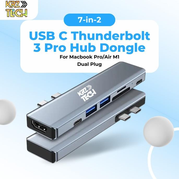 TERMURAH - 7 in 2 USB C Thunderbolt 3 Pro Hub Dongle For Macbook Pro/Air M1 New