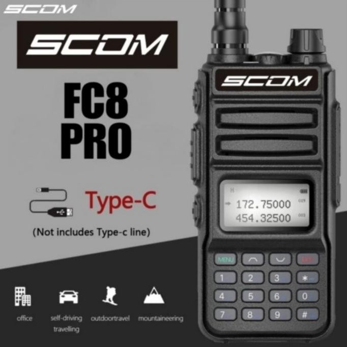HARGA DISC - HT SCOM FC8 PRO HT DUAL BAND JAMAN NOW SUPPORT USB C CHARGING