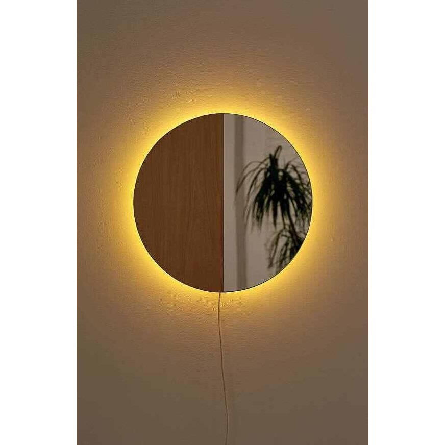 CERMIN LED CERMIN AESTHETIC BULAT GANTUNG TEMPEL DINDING