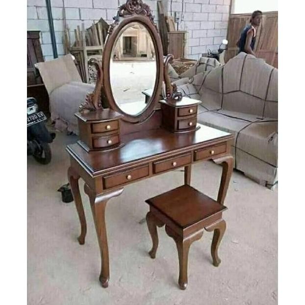 CERMIN HIAS CERMIN WANITA BUFET TOLET KAYU JATI KACA