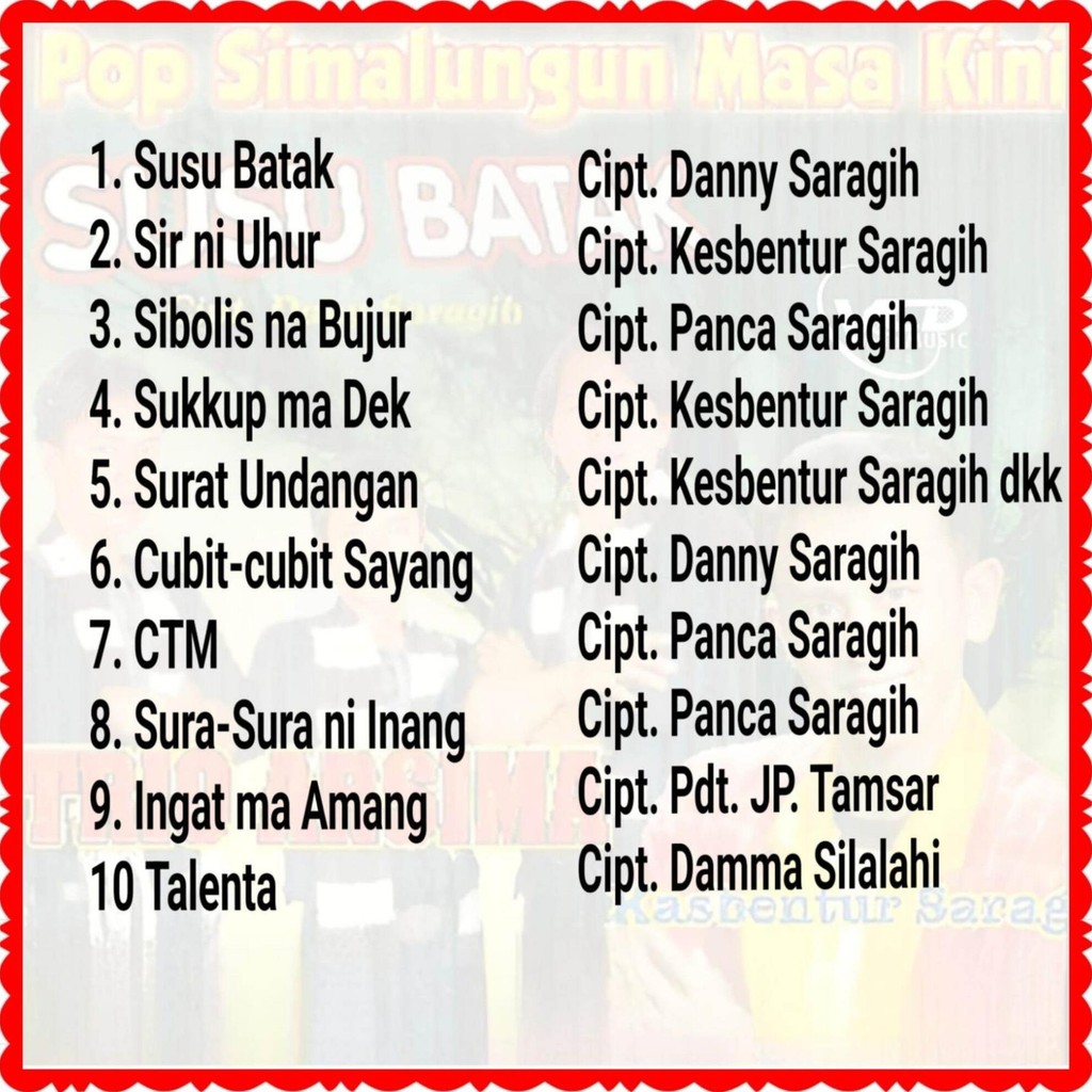 KASET VCD LAGU POP. BATAK SIMALUNGUN-DVD LAGU BATAK-LAGU BATAK TERBARU-KASET DVD LAGU BATAK-KASET LA