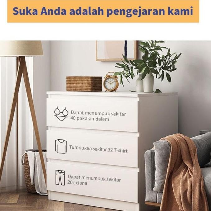 HOMETIME Lemari Laci 4 Susun Lemari kecil Lemari Kayu Lemari Baju Minimalis