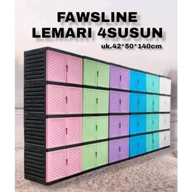 LEMARI PAKAIAN RAK PENYIMPANAN SEBAGUNA DAN MINIMALIS FAWSLINE 3-4 SUSUN SEPERTI TABITHA
