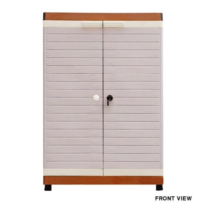 Lemari PLastik Grandmini 2 susun Modern Minimalis Elegan Klasik Classic Kunci Grand Mini Coklat Hija