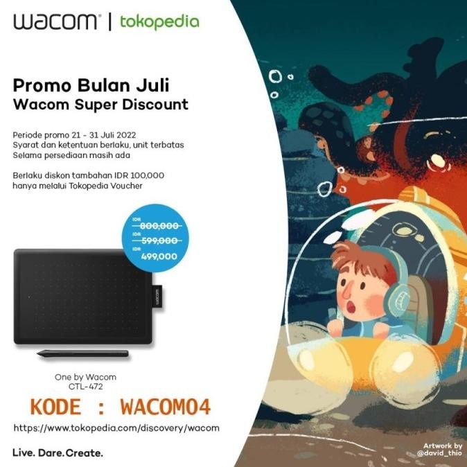 Murah READY GOSEND Wacom One small CTL-472 pentab ekonomis garansi resmi Non COD