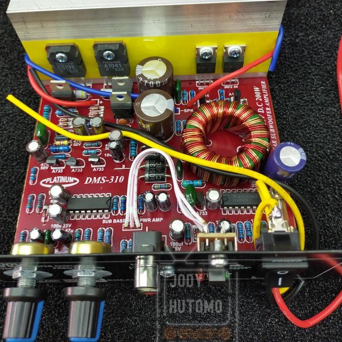 Kit Power Amplifier Subwoofer Monoblok Mobil 12 Volt Dms-310 Platinum Original