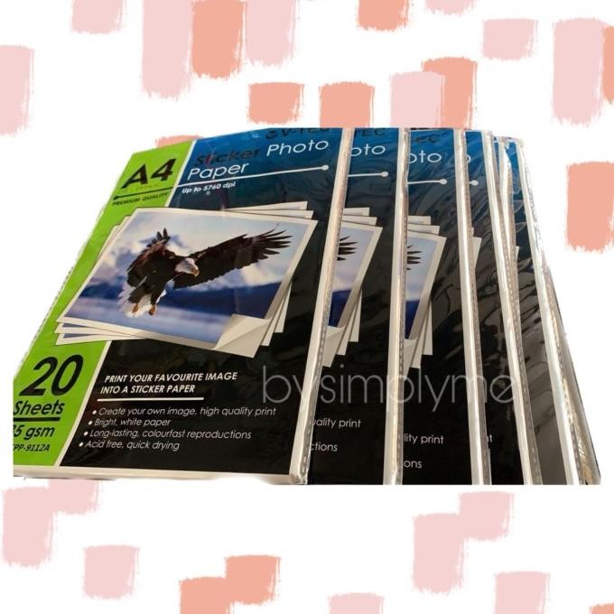 

Sticker Kertas Foto / Sticker Glossy Photo Paper V-Tec 20 Lembar Best Seller