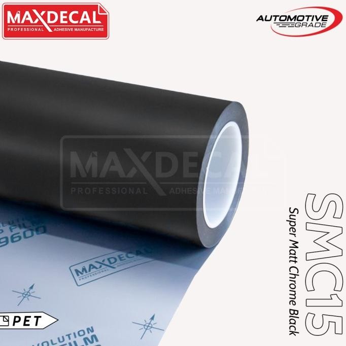 MAXDECAL 9600 SMC15 MATTE CHROME BLACK EFEK SATIN DOP PREMIUM CAR WRAP