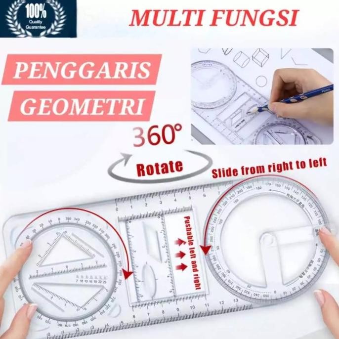

Penggaris Busur Multifungsi Penggaris Segitiga Lingkaran Jangka Derajat penggaris Geometri
