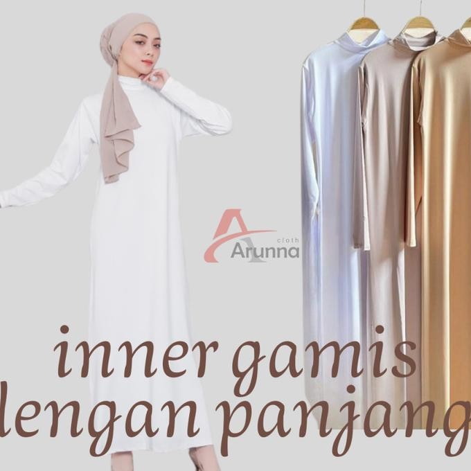 Sale Inner dress lengan panjang manset gamis Daleman Kaftan Spandek Jersey
