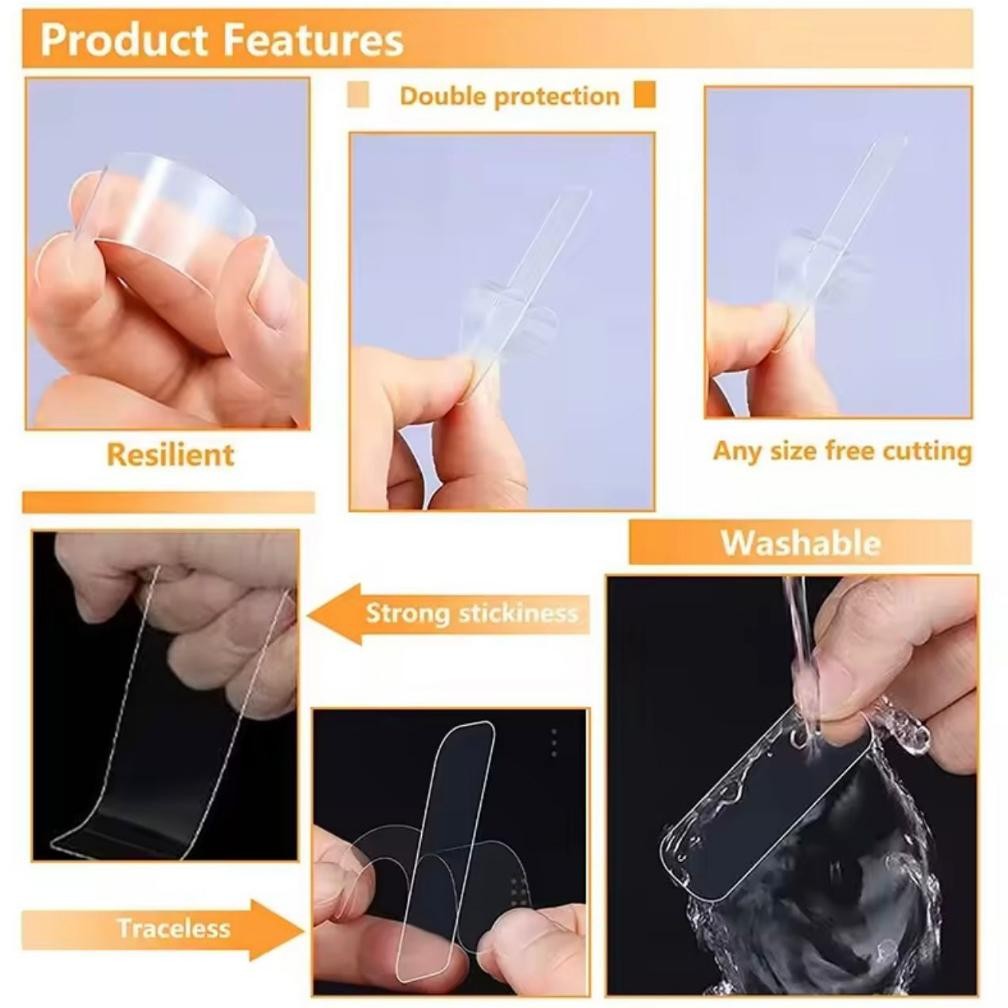 

TR21 New Double Tape Isi 60Pcs Box Mini Selotip Bening Transparan Ajaib 2 Sisi Serbaguna Premium Hemat