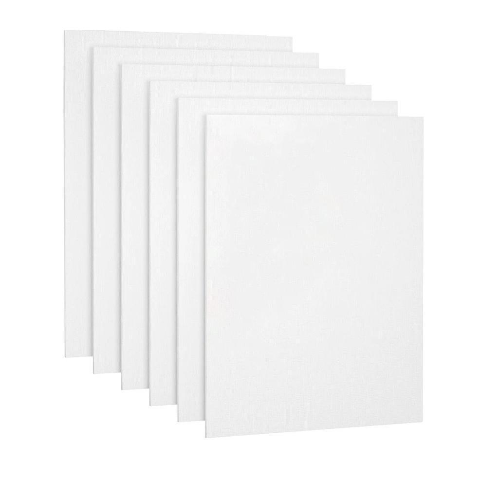 

6Pcs Canvas Panels, Gesso Primed White Blank Canvas For Painting - Cotton Art Supplies Canvas Board For Acrylic Paints