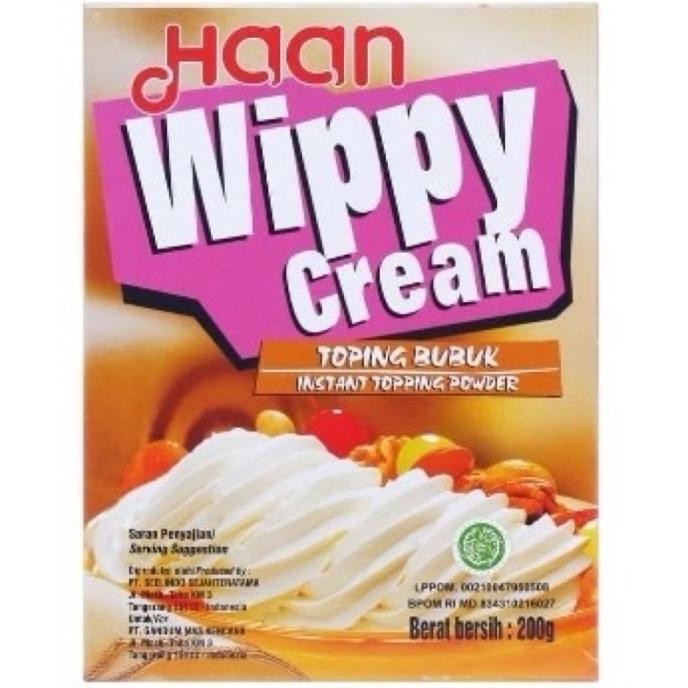 

TERSEDIA Haan Wippy Cream 200gr bubuk