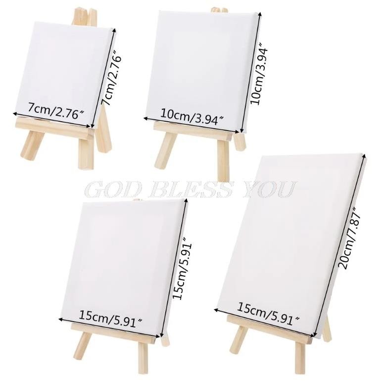 

Mini Canvas And Natural Wood Easel Set For Art Painting Drawing Craft Wedding Supply Drop Shipping