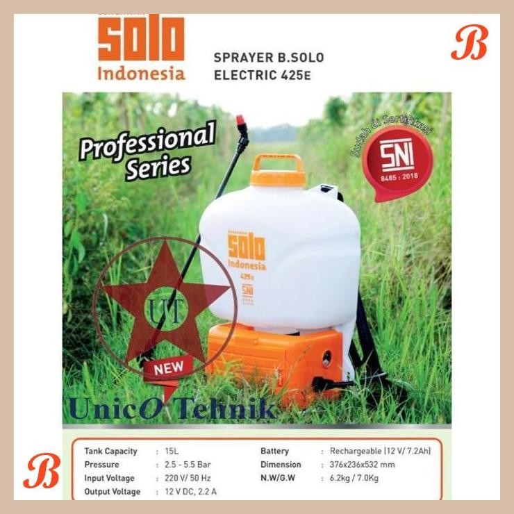 [SPP] SPRAYER SOLO 425E ELEKTRIK 15 LITER / ALAT SEMPROT HAMA BATREI