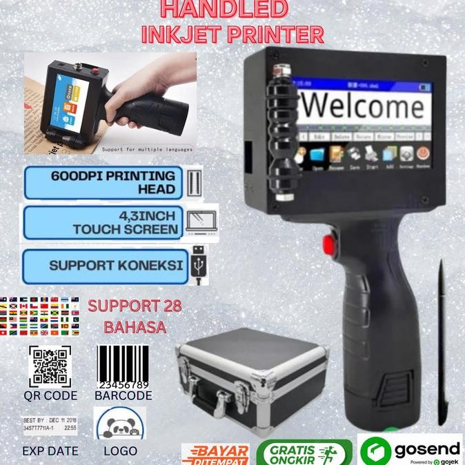 Produk Baru Mesin N127 Printer Handheld Inkjet Pencetak Expired Date, Logo and Bare Portable