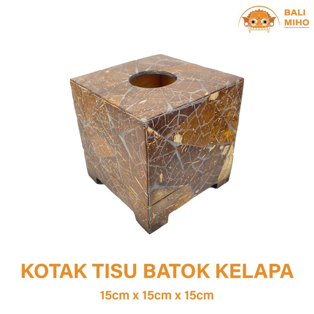 Living Tempat Tisu Batok Kelapa Ukruan 15Cm - Kotak Tisu - Wadah Tisu - Tempat Tissue - Tempat Tisu 