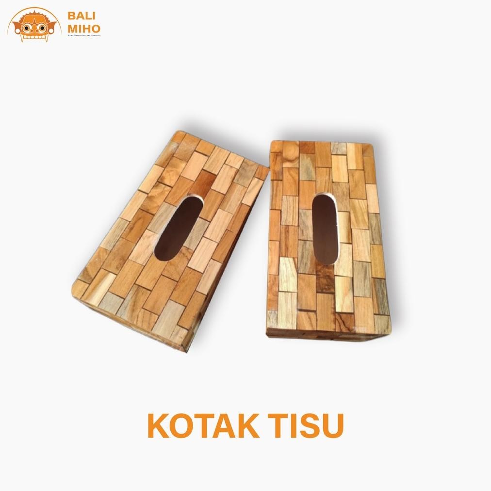 Living Kotak Tissue Kayu Jati - Tempat Tisu - Tissue - Tissue Kayu Model Kotak - Kotak Unik Wadah Ti