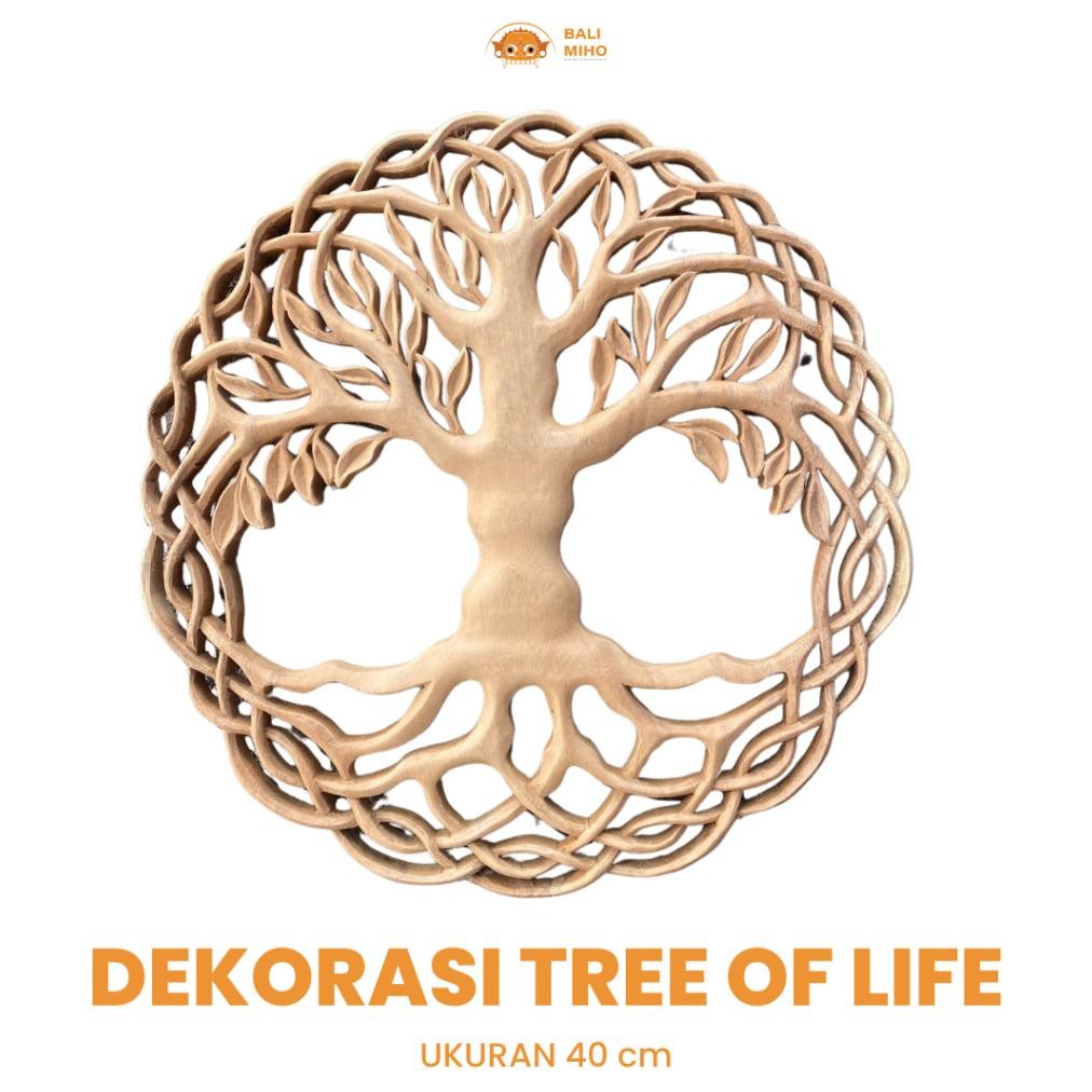 Living Pajangan Dinding Pohon Beringin 40 Cm - Dekorasi Dinding Tree Of Life - Dekorasi Dinding Ukir