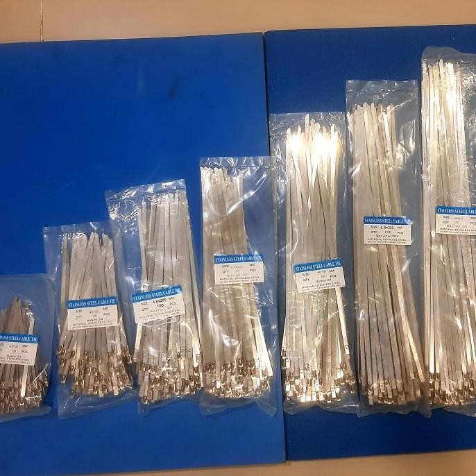

Stanless 304 Kabel Tis Ties (isi 100/pack) 46x100 150 200 250 300 mm murah