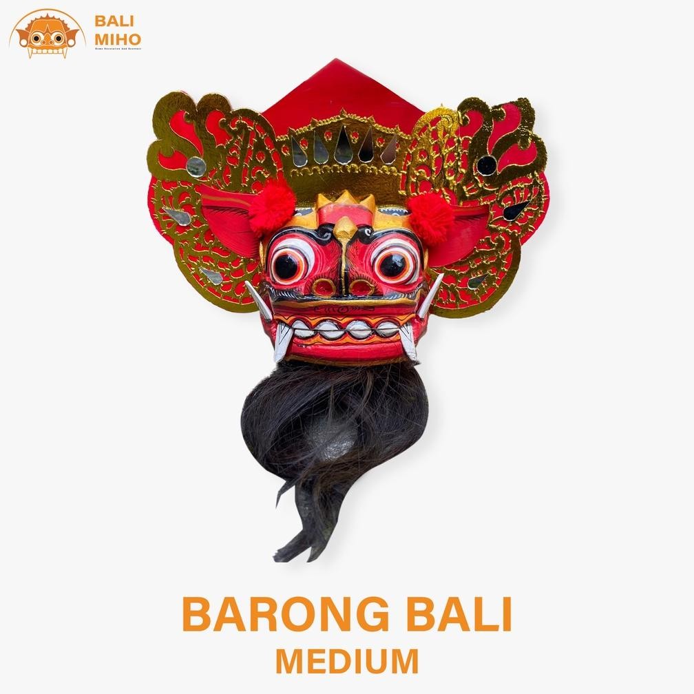 Living Topeng Barong Bali - Barong Kayu - Pajangan Barong Murah - Topeng Kayu - Mainan Barong Bali -