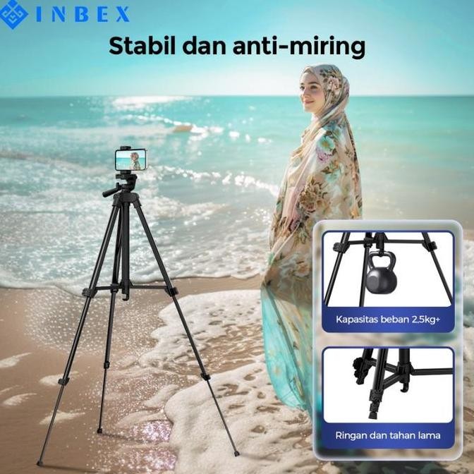 INBEX IT130 Tripod 130cm Profesional Tripod Handphone/Kamera/DSLR+Bluetooth Remote COD murah